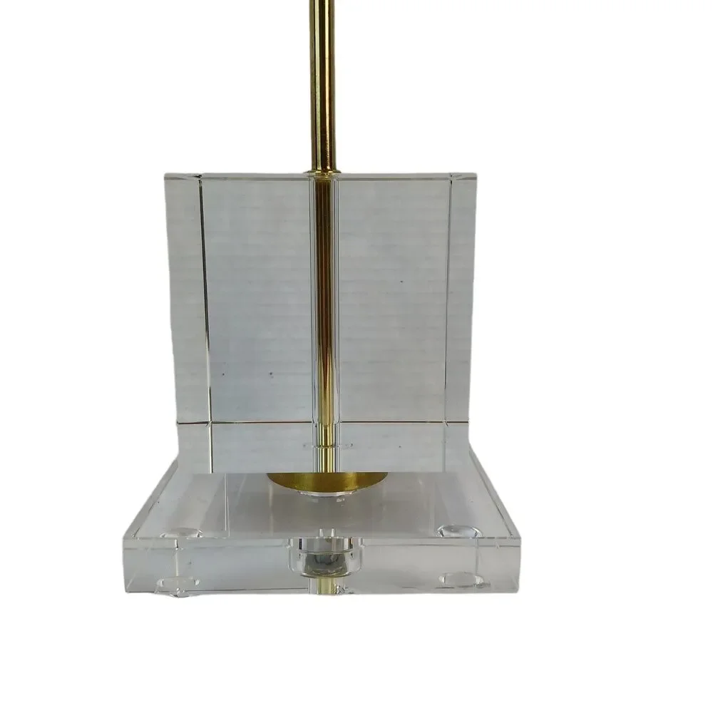 Victoria Hagan Perfect Pieces Rare Modernist Cubed Glass Table Lamp Shade